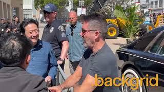 Simon Cowell makes a stylish entrance at America's Got Talent in Los Angeles, CA