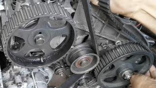 how to Mitsubishi 4d56 engine timing belt install How to Mitsubishi 4d56 engine timing mark