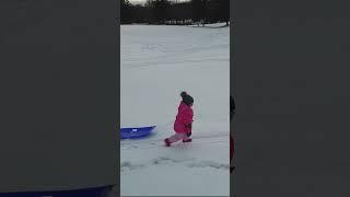 Little Girls First Time Sledding