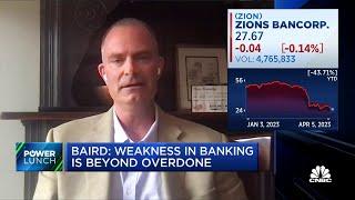 Zion bank is trading at less than five times earnings with room to grow, says Baird's David George