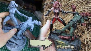 BloodRayne. Сборка и покраска фигурки // BloodRayne statue 3D printing & Painting