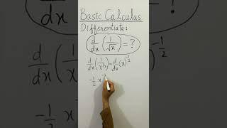  CLEAN BASIC CALCULUS Differentiate d/dx(1/√x)=? #Shorts