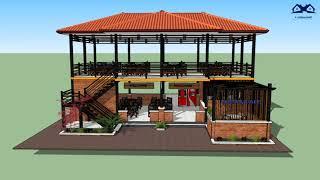 Shipping container resturant 3D design animation ||Cafe and Restaurant Design