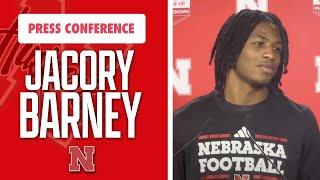 Nebraska football WR Jacory Barney meets with the media on Friday ahead of the bowl game I GBR