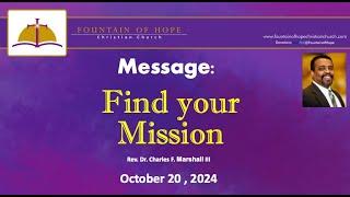 Fountain of Hope Christian Church Worship, October 20, 2024