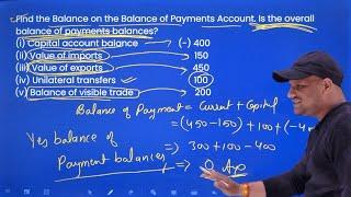 Balance of Payment Numerical (Formulae and Numerical of Balance of Payment)