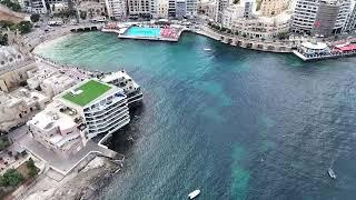 Malta, saint julians bay, spinola bay, balluta bay, Hilton coastline. Dji mini 4 pro