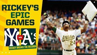 FULL GAME: Rickey Henderson breaks Lou Brock's stolen base record!