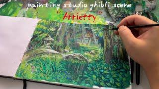 painting Studio Ghibli “Arrietty" scene ️ Gouache