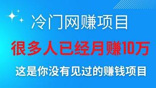 新手网赚，冷门网上赚钱项目！99%的人都没见过的赚钱项目！很多人已经月赚10万！