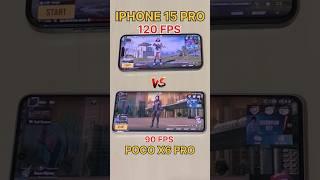 POCO X6 PRO Graphics Vs IPHONE 15 PRO GRAPHICS Setings-Pubg FPS Test #pubgmobile #iphone #shorts