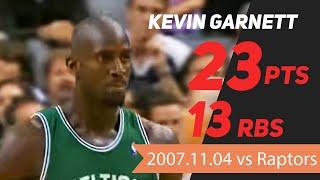 Teach Bosh a Lesson! Kevin Garnett 23 pts 13 rbs vs Raptors (2007.11.04)