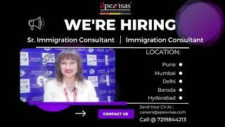 Apex Visas is Hiring for the role of Sr. Immigration Consultant / Immigration Consultant