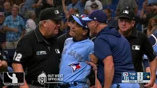 Ejections 178-9 - Joe West ejects Blue Jays' Ryan Borucki for plunking Kevin Kiermaier in Tampa Bay