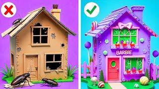 POOR VS RICH DOLL HOUSE! Doll Room Makeover And Cute Miniature Crafts by BingPop