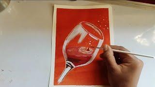 Realistic Glass Of Wine Painting ll YD ART AND CRAFT