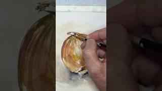 serious onion try, painting #painting paint from #live #onion #model