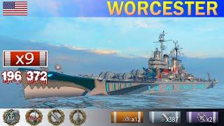  Затащил бой Крейсер "Worcester" X уровень США | [ WoWS ] World of WarShips REPLAYS