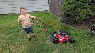 Our New Lawnmower! | Yard Work videos for kids