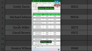 Delete All Blank Or Empty Rows in Excel! #excelshorts
