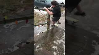 Ice storm 2021 skateboard fail