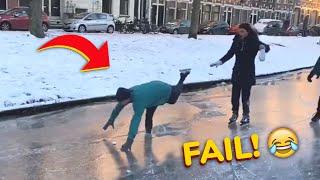 HILARISCH: Schaatsers zakken door het ijs | Deze zag ze niet aankomen!