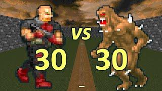 30 Sergeants vs 30 Imps - Monster Infighting - Doom Retro Battles