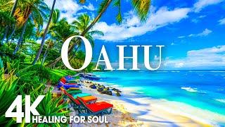 OAHU NATURE in 4K UHD Drone Film + Relaxing Piano Music for Stress Relief, Sleep, Spa, Yoga, Cafe