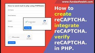 How to create, integrate reCAPTCHA and verify it using google api in PHP | PHP reCAPTCHA Checkbox