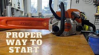 Proper Way to Start a Stihl Chainsaw (ms 170)