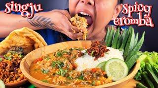 COOKING & EATING EXTREMELY SPICY EROMBA WITH SINGJU BORA & RAW VEGGIES MUKBANG, SPICY SINGJU MUKBANG