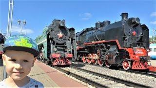 Максим смотрит Поезда Паровозы Электрички Тепловозы и Железнодорожный транспорт