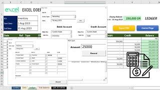 Best Excel Accounting Software with Journal Entry, Ledger Running Balances, Trial Balance automation