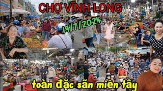 Chợ  Vĩnh Long , Tràn ngập Hải Sản , trái cây giá cực rẻ ,Cá Ngừ 30k/kg, thẻ loại I, 120k/kg