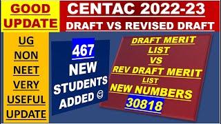 FINAL MERIT LIST UPDATE |DRAFT VS REVISED MERIT LIST |CENTAC UG NON NEET 2022-23 | CENTAC NEW UPDATE