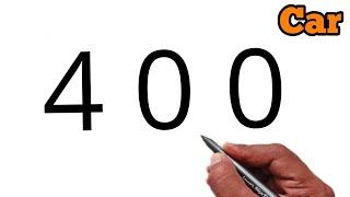 How to draw car from number 400 | Easy Car drawing for beginners | car painting easy