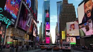 New York City Videowalk, Times Square Manhattan 4K 