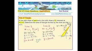 Find Area of Triangle Form by Pair of Lines Intersecting at a Point Linear Applications SAT