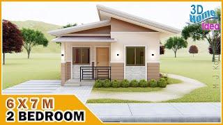 SMALL HOUSE DESIGN | 6x7m 2 Bedroom | Pinoy Bungalow House