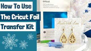 Step by step CRICUT FOIL TRANSFER KIT tutorial making a Christmas Earring Card