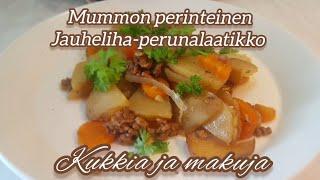 Mummon perinteinen jauheliha-perunalaatikko