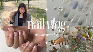 vlog•네일샵브이로그•korean nail vlog•(3인풀예약샵,네일재료언박싱,제품추천,네일시술영상,진비,아이즈미,유즈미바디젤,꿀잼보장)