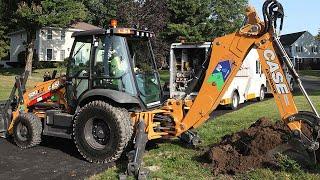 North America: CASE 580 EV Electric Backhoe at Work