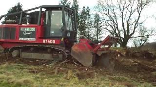 tree clearance at whitecraigs golf club with ahwi rt400 & komatsu pc210