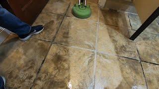 SUPER DIRTY TILE AND GROUT CLEANING TRANSFORMATION! SATISFYING!