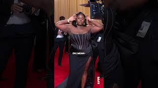 #DanielleBrooks is a natural  in her #oscars #glambot #fashion #shorts