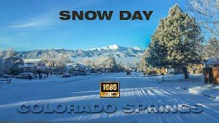 Colorado Springs HD - A day after a snowstorm, driving from neighborhood to Garden of the Gods.