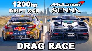 McLaren Senna v 1200hp Lexus: DRAG RACE