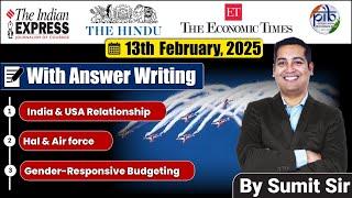 13 February 2025 | Editorial Discussion | Gender Responsive Budgeting, HAL and Airforce, India USA