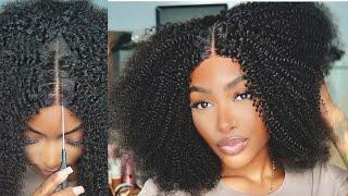 1x4 Lace Part 3c/4a Kinky Curly Glueless Wig ft. Curls Curls | PETITE-SUE DIVINITII